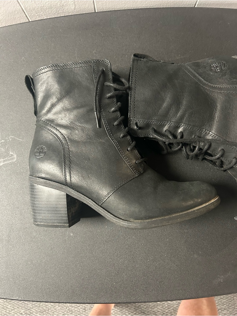 Timberland Brynlee Park lace up leather black boot women’s 8